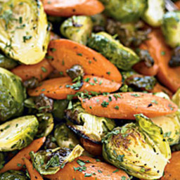 Roasted Brussels Sprouts With Crispy Capers and Carrots