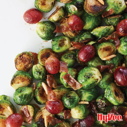 Roasted Brussels Sprouts with Grapes and Prosciutto