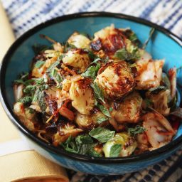Roasted Brussels Sprouts With Kimchi and Ginger