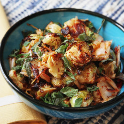 Roasted Brussels Sprouts With Kimchi and Ginger Recipe