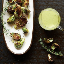 Roasted Brussels Sprouts with Lemon Thyme Dipping Sauce