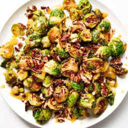 Roasted Brussels Sprouts with Maple Miso Dijon Dressing