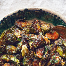 Roasted Brussels Sprouts with Quince Glaze