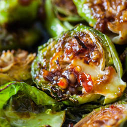 Roasted Brussels Sprouts with Sweet Chili Sauce Recipe