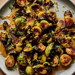 Roasted Brussels Sprouts with Warm Honey Glaze