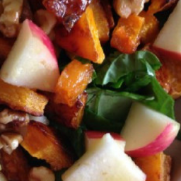 Roasted Butternut, Spinach and Walnut Salad
