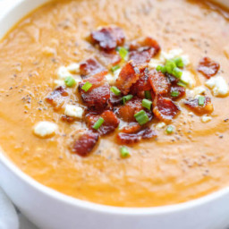 Roasted Butternut Squash and Bacon Soup 