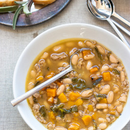 Roasted Butternut Squash and Turkey Chili with White Beans and Sage