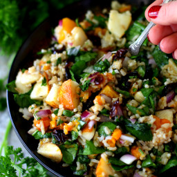 Roasted Butternut Squash Brown Rice Holiday Salad