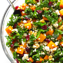 Roasted Butternut Squash, Kale and Cranberry Couscous