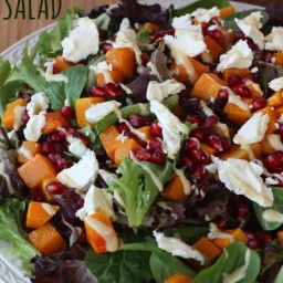 Roasted Butternut Squash, Pomegranate and Goat Cheese Salad