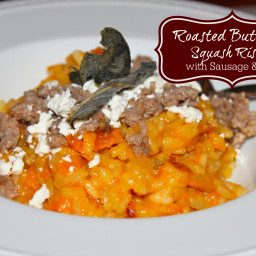 Roasted Butternut Squash Risotto with Italian Sausage and Feta