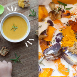 Roasted Butternut Squash with Cardamon Coconut Soup