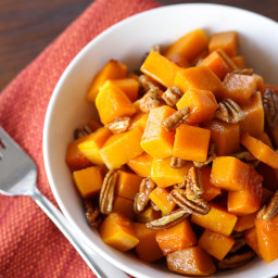 Roasted Butternut Squash with Pecan Maple Glaze