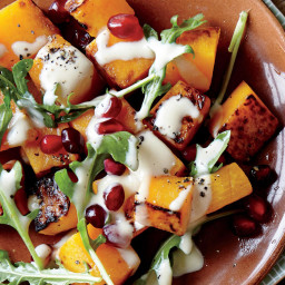 Roasted Butternut Squash with Pomegranate and Tahini