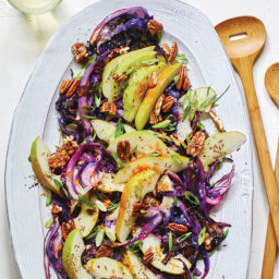 Roasted Cabbage Salad with Pears and Pecans