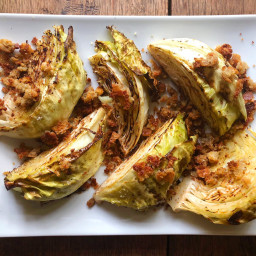 Roasted Cabbage Wedges With Blue Cheese Breadcrumbs