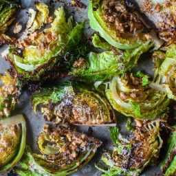 Roasted Cabbage with Walnuts and Parmesan