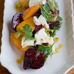 Roasted Carrot and Beet Salad with Feta, Pulled Parsley, and Cumin Vinaigre