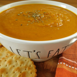 Roasted carrot and pumpkin soup
