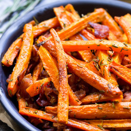 Roasted Carrot Fries with Rosemary and Bacon