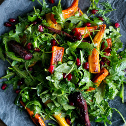 Roasted Carrot Salad With Arugula and Pomegranate
