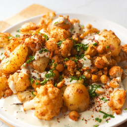 Roasted Cauliflower Chickpea Potato Bowl