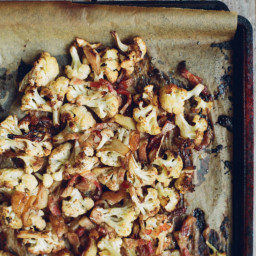Roasted Cauliflower with Apples, Bacon and Balsamic Vinegar