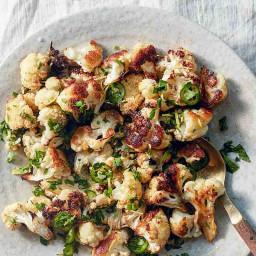 Roasted Cauliflower with Jalapeno and Capers