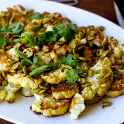 Roasted Cauliflower with Pumpkin Seeds, Brown Butter and Lime