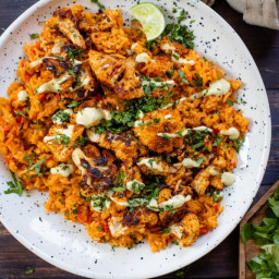 Roasted Cauliflower with Red Curry Rice