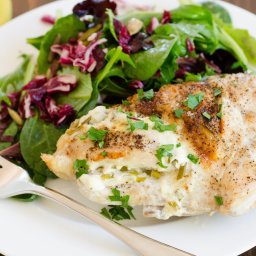 Roasted Chicken Breasts Stuffed with Goat Cheese and Garlic