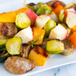 Roasted Chicken Sausage, Butternut Squash and Apples