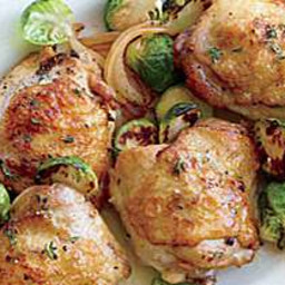 Roasted Chicken Thighs with Brussels Sprouts Recipe
