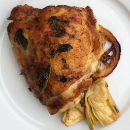 Roasted Chicken Thighs with Lemon and Artichokes