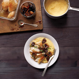 Roasted Chicken with Polenta and Balsamic-Poached Figs