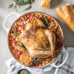 Roasted Chicken with White Beans and Tomatoes