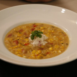 Roasted Corn Chowder with Lobster