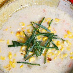 Roasted Corn, Crab, and Pepper Soup