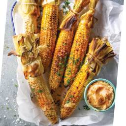 Roasted Corn on the Cob with Honey-Cayenne Butter