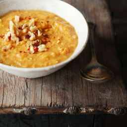 Roasted, Creamy Butternut Squash, Carrot Soup