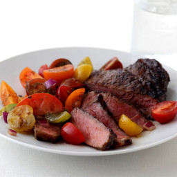 Roasted Cumin-Crusted Grilled Steaks with Tomato Relish