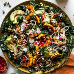 Roasted Delicata Squash Salad with Maple-Mustard Dressing