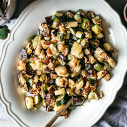 Roasted Eggplant and Zucchini ⋆ Only 5 Ingredients + 40 Minutes!