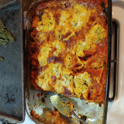 Roasted Eggplant Lasagna with Arugula Pesto