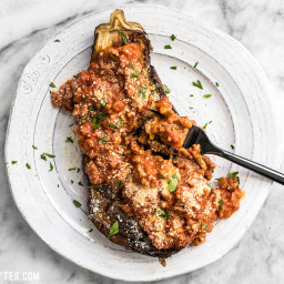 Roasted Eggplant with Meat Sauce