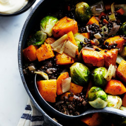 Roasted Fall Vegetables with Lentils and Spices