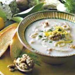 Roasted Fennel Soup with Walnuts and Stilton