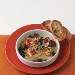 Roasted Feta with Olives and Red Peppers