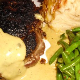 Roasted Filet Mignon with Brandy and Peppercorn Sauce
